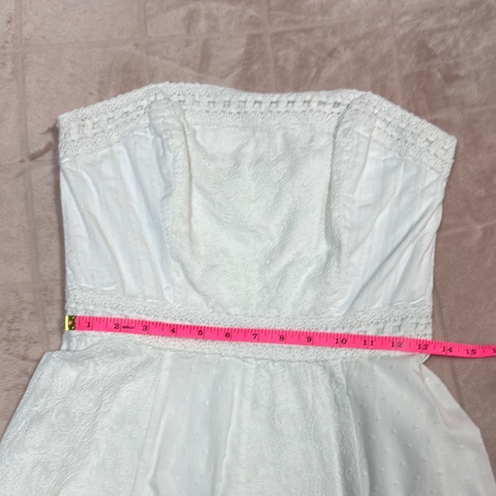 White House Black Market White Strapless A-Line Midi Dress - Picture 3 of 10